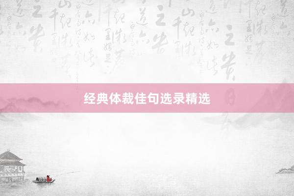 经典体裁佳句选录精选